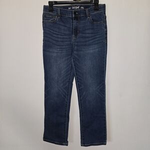 Cat & Jack Blue Jeans Girls Size 14 Straight Stretch Snap Closure